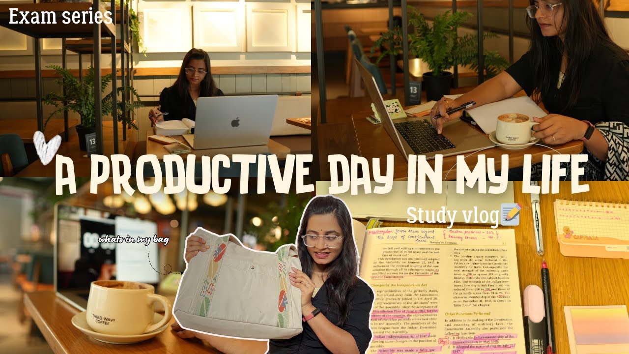 A Productive Day In My Life🌞study vlog 🫧Morning to night study with me🍀 ...