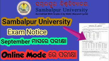 Sambalpur University +3 Third Semester Exam 2021, Sambalpur University Third Semester Programme 2021
