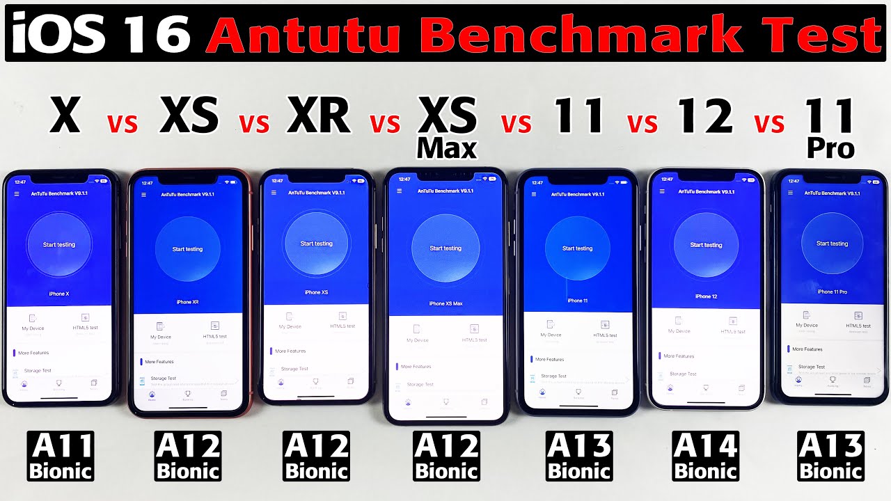 iOS 16 Antutu Benchmark Test ⚡️| iPhone X vs XS vs XR vs XS Max vs 11 vs 12  vs 11 Pro Benchmark Test - YouTube