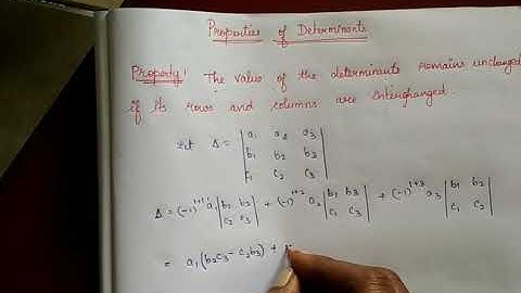 CBSE MATHEMATICS Class: 12 Chapter 4 - Determinants - Property of Determinants in English