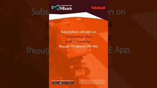 Subscribe in Talabat UAE Public offering through the Mbank UAE app