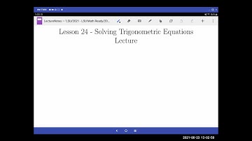 Lesson 24 - Solving Trigonometric Equations