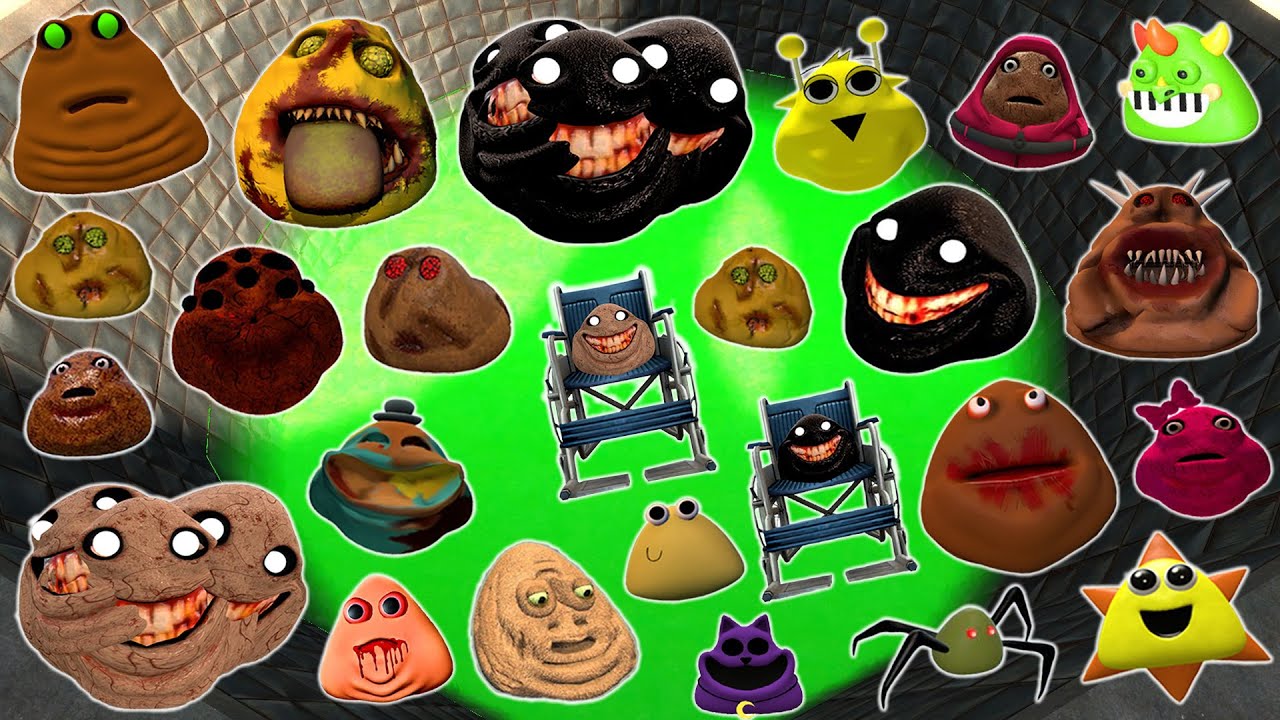 DESTROY ALL NEW 3D POU BOU'S REVENGE & ITALIAN BRAINROT FAMILY in ACID POOL Garry's Mod