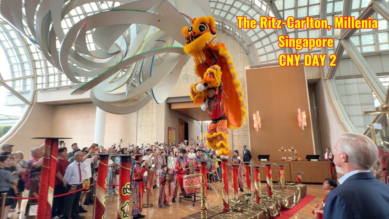 [4K] High Pole Lion Dance & Dragon Dance at Ritz-Carlton Hotel on 18 Feb 2026