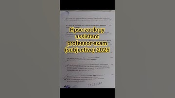 Hpsc zoology assistant professor question paper 2025 #zoology #assistantprofessorexam #hpsc #botany