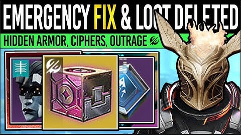 Destiny 2: EMERGENCY PATCH & BUNGIE APOLOGY! Secret ARMOR, New Changes, Rare Loot, Hidden Ciphers