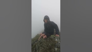 Cragfast on striding edge in a storm