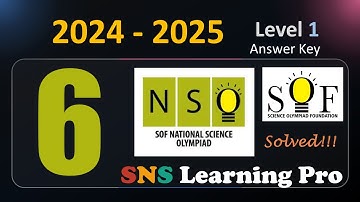 | Class 6 | NSO | 2024 - 2025 Answers | Level 1 | SOF | Olympiad | Previous paper | 2026 Learning
