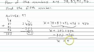 Algebra I Problems Involving Averages