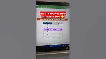 Hexa To Binary Number in Ms Excel 😯#excel #exceltips #shorts #vlookup #xlookup #spreadsheets