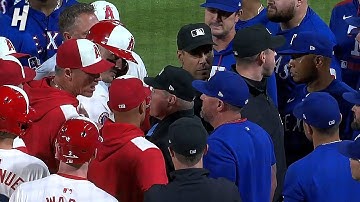 Rangers & Angels Get INTO IT After Mike Trout & Zach Neto Hit by Pitches BACK-TO-BACK 👀