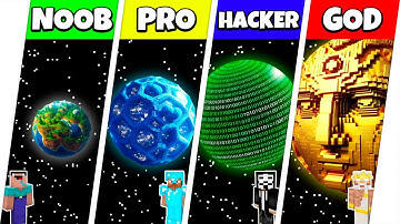 Minecraft Battle: NOOB vs PRO vs HACKER vs GOD: INSIDE PLANET HOUSE BASE BUILD CHALLENGE / Animation