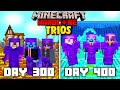 We survived 400 Days In Hardcore Minecraft - TRIO Minecraft Hardcore 400 Days