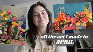 ALL the art I made in April!  Sketchbook tour and lots of paintings!