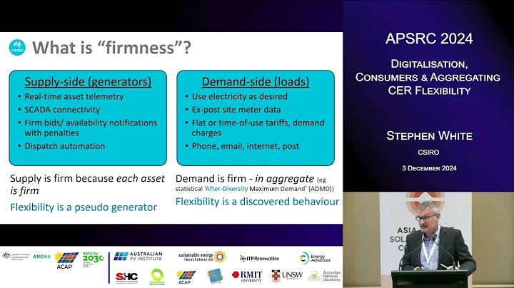 Stephen White, Digitalisation, consumers & aggregating CER flexibility, 2024 APSRC