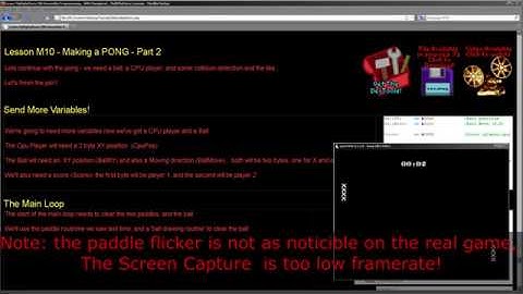 Making a PONG - Part 2 - Learn Z80 Assembly Lesson M10