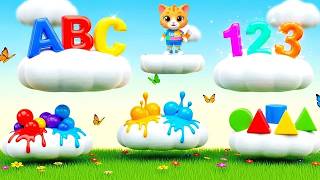 Learn ABC, 123 , Colors And Shapes | Kids Basic Learning For 3 Year Olds | #abc #123 #kids
