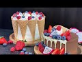 Украшение торта фруктами | Cake decoration with fruit