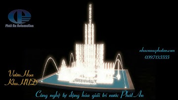 Nhạc nước, đài phun nước, đài nước lập trình bể vuông cho công viên, khu đô thị do Phát An thiết kế