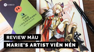 [REVIEW] Marie's Hạng họa sĩ Viên Nén | Có xịn như Set màu Tuýp?? | MARIE'S Artist Solid Watercolor