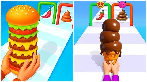Stacky Ice cream Runner vs Burger Master🍔🍔Walkthrough All New New Max Update Mobile Gameplay  FZ2096