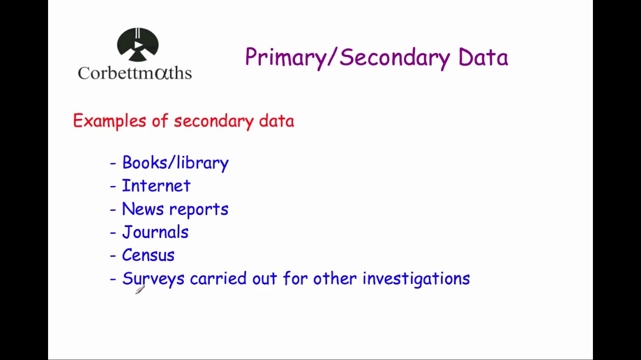 examples of primary and secondary data