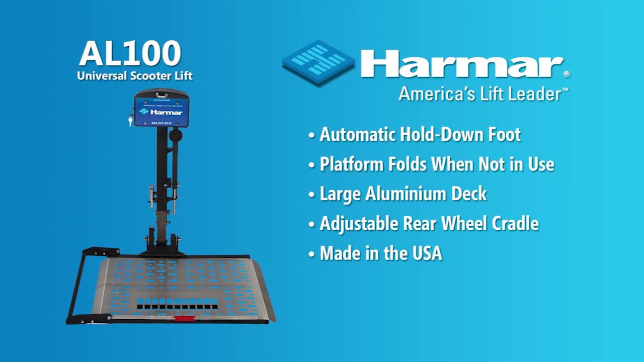 Harmar AL100 Universal Scooter Lift - YouTube