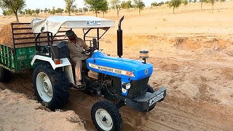 Newlland 3600 Jondeer Tractor with sand loaded Trolley Rescued by Jcb 3dx Machine | Tractor video