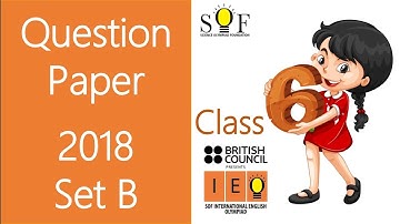IEO English Olympiad 2018 Class 6 Solved Question paper Set B