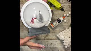 DIY Dollar Lobby Snowman Snow Globe