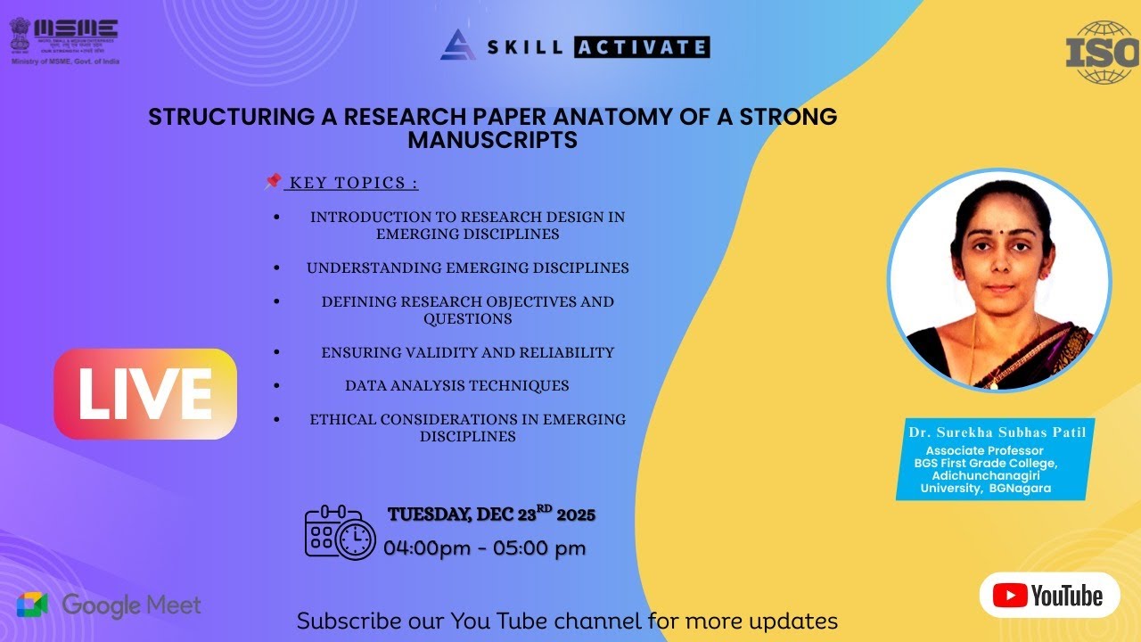 Structuring a Research Paper – Anatomy of a Strong Manuscript - YouTube