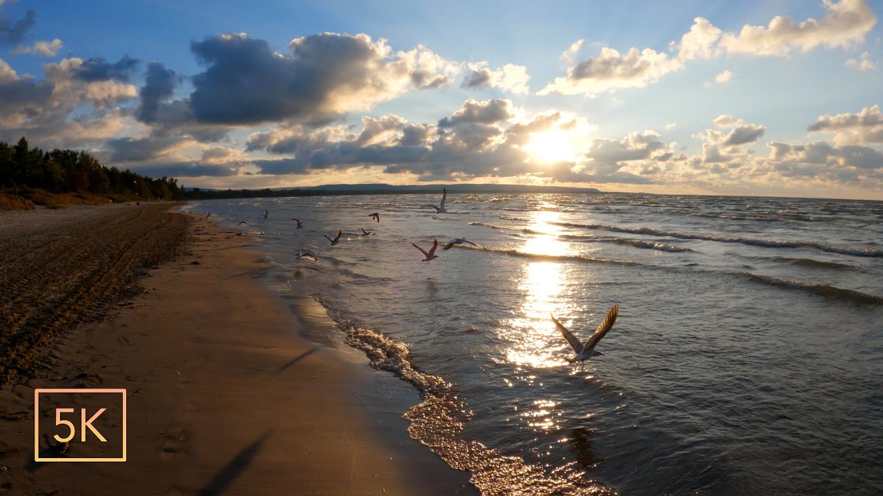 LONGEST Fresh Water Beach in the WORLD.  WASAGA BEACH Sunset Walk | 5K