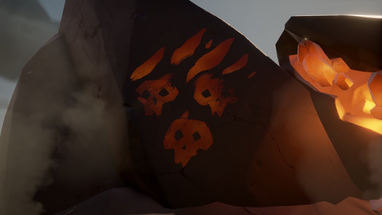 Отметка в виде трёх черепов на скале (Юг). Убежище Проныры