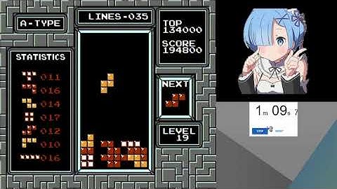 NES Tetris - 1m55s [300k points speedrun] (personal best)