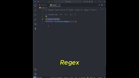 Day 26 of 90: Count Vowels in JS String by Regex 😎 | Interview questions #shorts #viral #trending