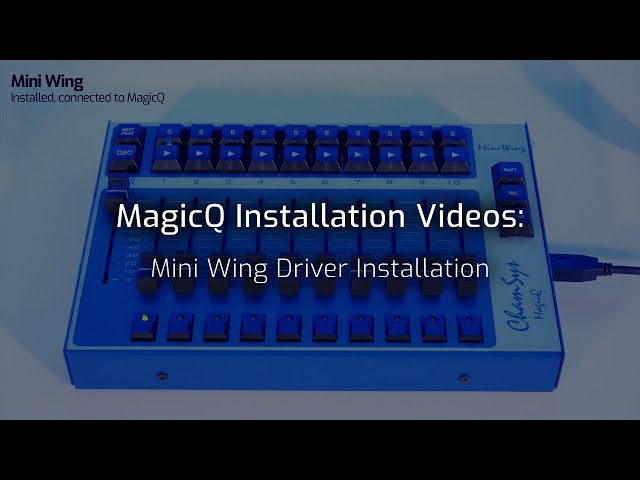 Hjemløs Anger han MagicQ Installation Video: Mini Wing Windows Driver Installation - YouTube