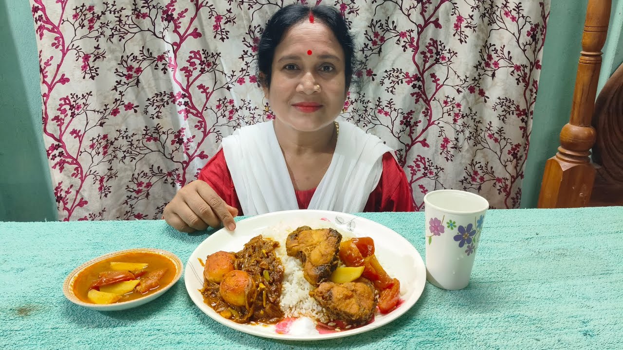 BIGBITES, Tasty Egg kosha || katla fish jhol || 