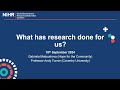 Coventry HDRC Webinar - What has research done for us?