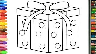 photo Una Caja De Regalo Para Colorear como dibujar y colorear caja de regalo de navidad dibujos para ninos aprender colores