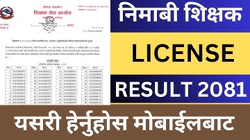 Nimabi License Result 2081 Published | Nimabi Shikshak License Exam 2081 Result Published