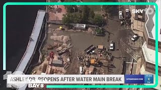 Crews repair water main break in Downtown Tampa
