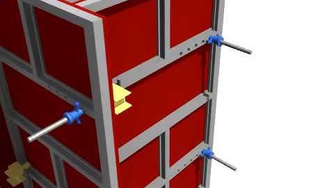 3D Product Workflow Animation - Adjustable Columns for Construction