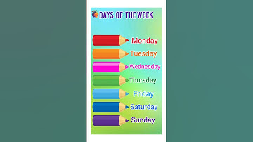 Days of the week in english ||weekdays name #preschool #kindergarten