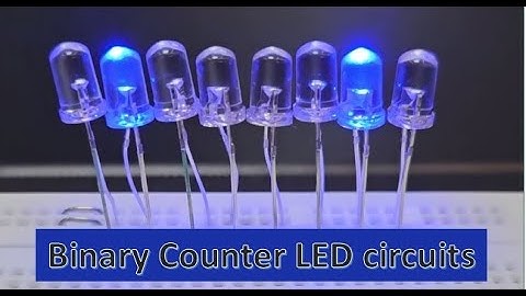 design of 8-bit LED Binary Counter on breadboard with 40193 ICs, 8 Leds chaser using binary values