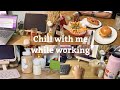 chill with me while working ✨ silent vlog / food + coffee