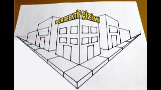 Çift Kaçışlı Perspektif ( İki Noktalı Perspektif )Sokak Çizimi - Görsel Sanatlar Dersi Etkinlikleri