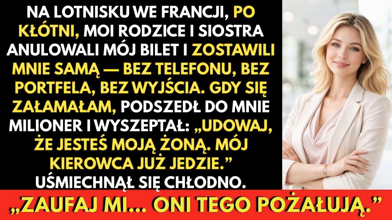 Na Lotnisku Mnie Porzucili; Miliarder Szepnął Kłamstwo — Zaufaj Mi, Będą Tego Żałować!