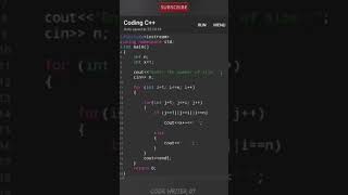 Best C++ pattern program tutorial video || 💯🧠 #coding #youtubeshorts #codewriter07 #programming