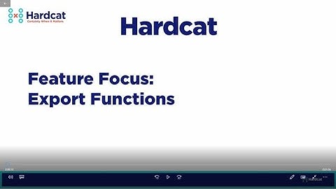 Hardcat V6 Feature Focus - Export Function