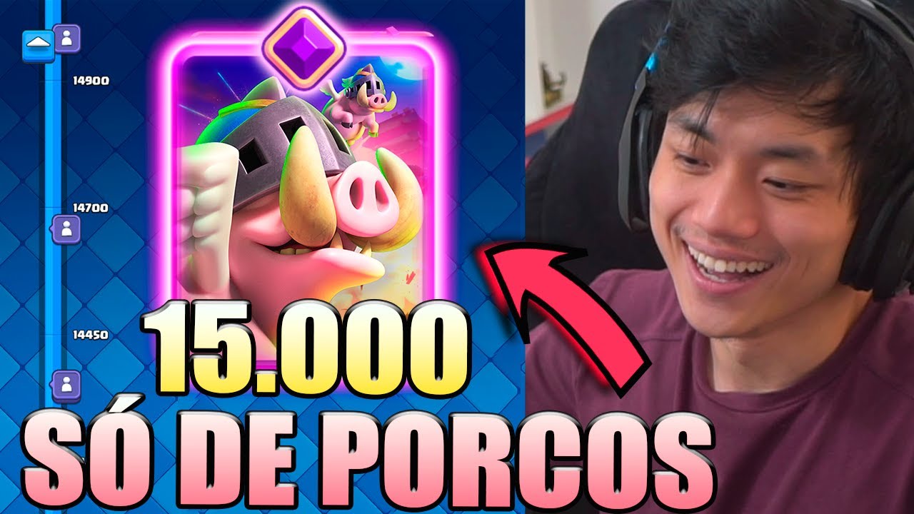PEGANDO 15000 TROFÉUS SÓ DE PORCOS REAIS!! CLASH ROYALE